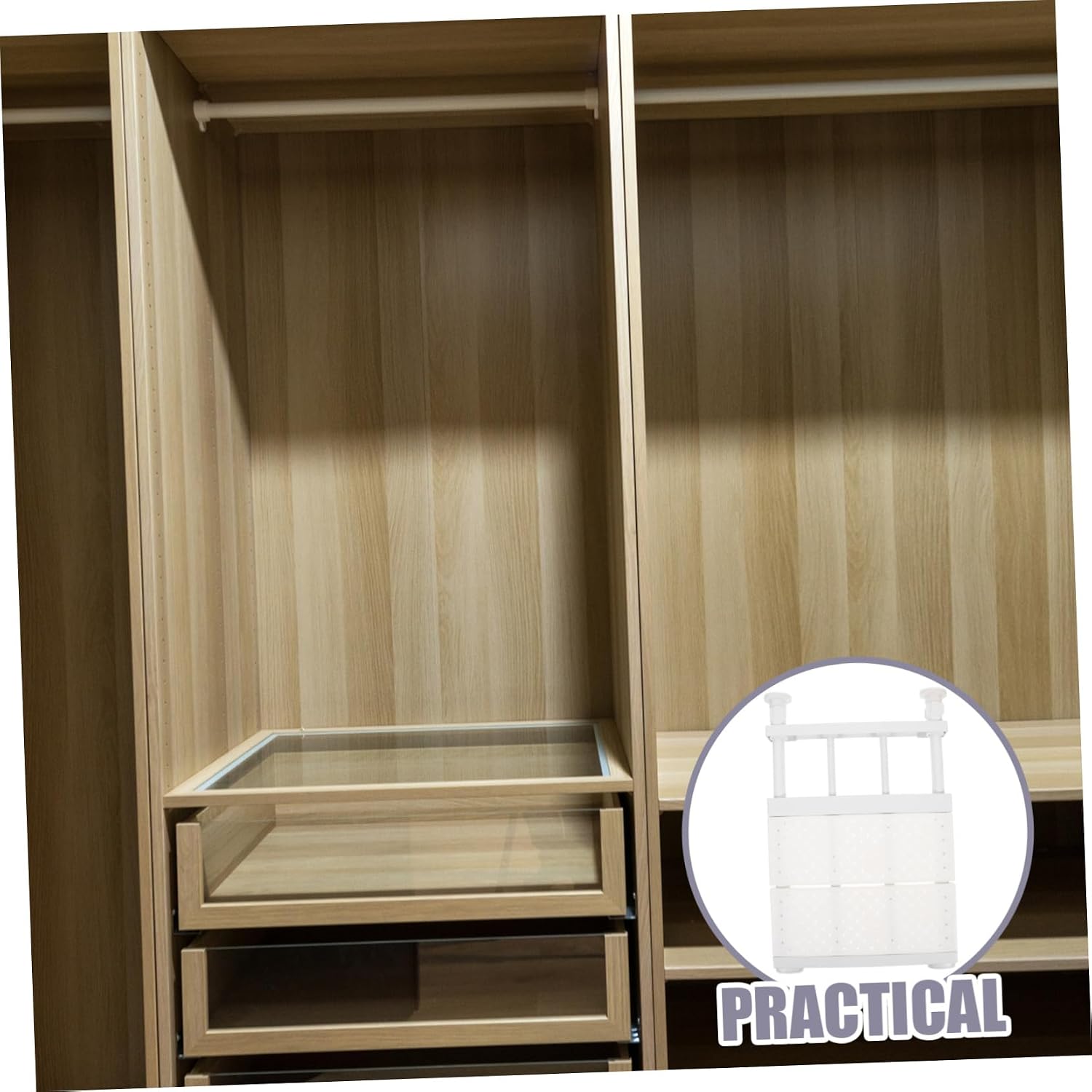 ULTECHNOVO Expandable Telescopic Storage Shelf Adjustable Tension Rack for Closet Organization Heavy-Duty Household Organizer 1-Piece White Design for Bedroom and Bathroom
