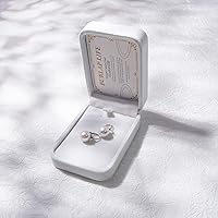 Vista 6 de Aretes colgantes de plata de ley 925 con perlas reales de agua dulce de calidad para mujer