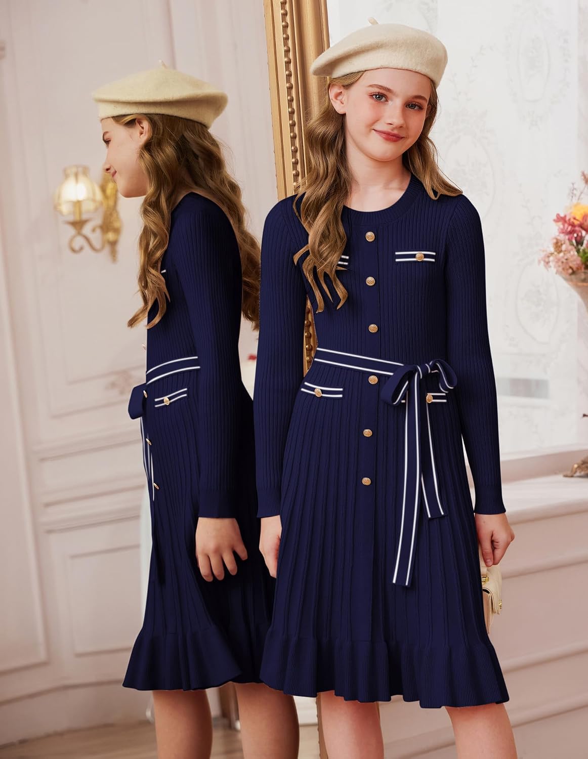 GRACE KARIN Girls Sweater Fall Winter Uniform Christmas Teen Dress 6-16