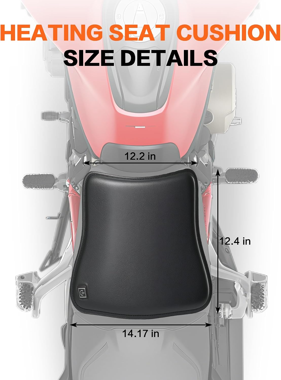IZTOSS Motorcycle Heated Seat Cushion Electric Heated Seat Pad for Motorcycle, Snowmobile, and ATV with Universal Fit