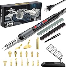 21-in-1 3D Printer Tool Kit, 60W LCD Digital Adjustable Soldering Iron Kit, Thermostatic Temperature Print Accessories with Brass Hot Melt Nut and Welding Head, Soldering Tools for Electronic