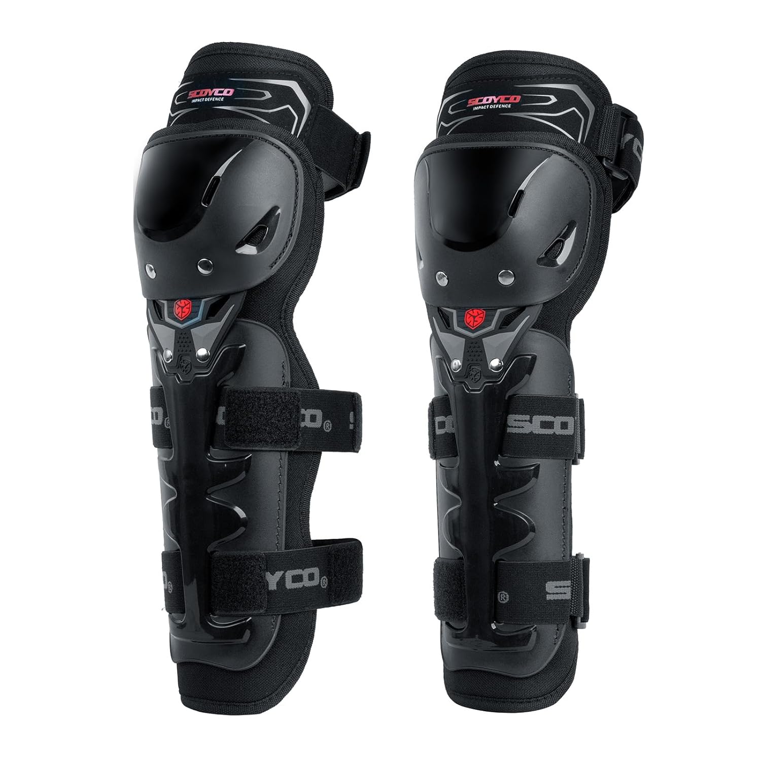 SCOYCO Motorcycle Knee Pads - CE Level 1 Adjustable Motocross Knee Guards Protective Gear for Outdoor Cycling Racing Sports