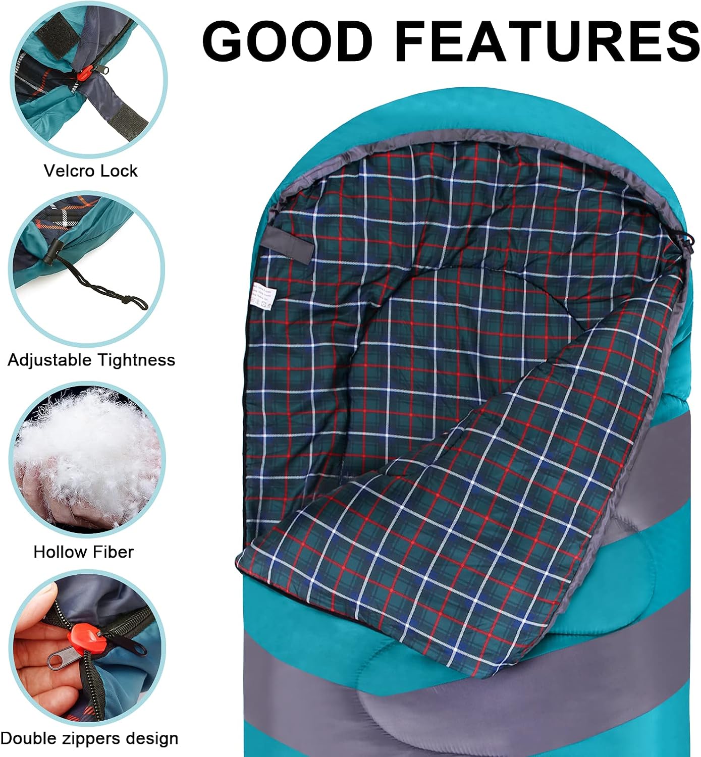 URPRO Sleeping Bag 3-4 Seasons Warm Cold Weather Lightweight, Portable, Waterproof Sleeping Bag with Compression Sack for Adults & Kids - Indoor & Outdoor: Camping, Backpacking, Hiking