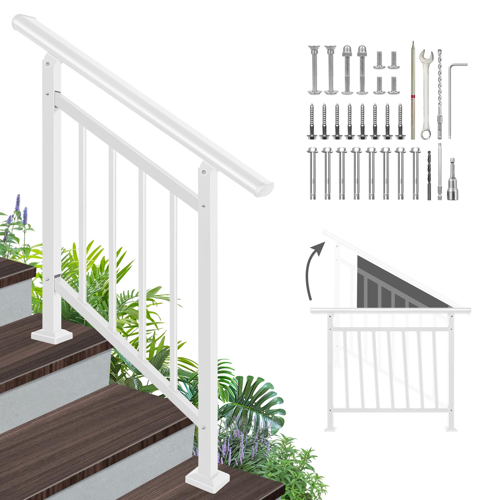 Photo 1 of SunCrafts 3-Step White Metal Handrail