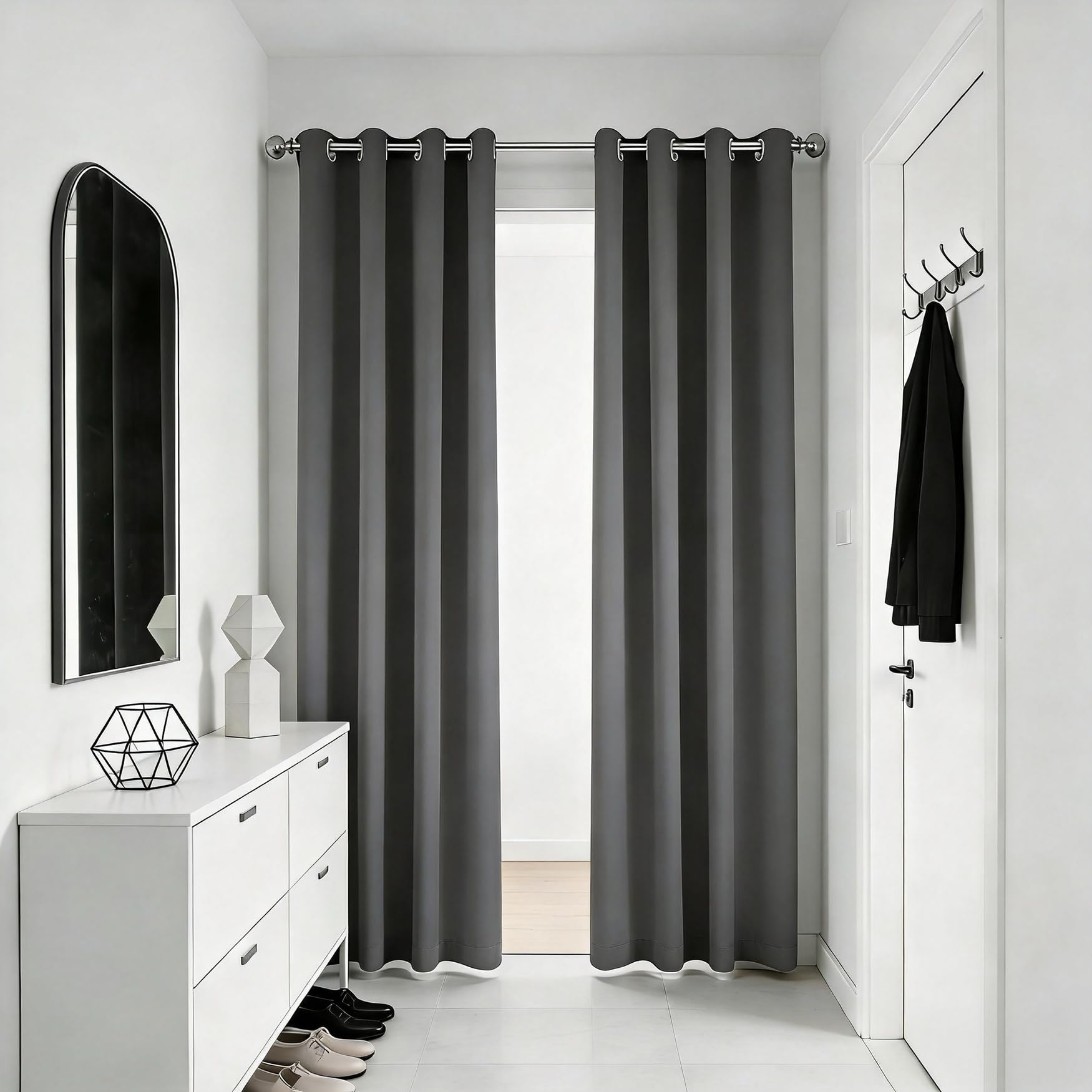 Rideau occultant thermiques 130 x 125 cm gris anti chaleur isolation phonique fenêtre