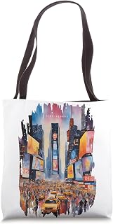 New York Times Square Painting Watercolor Art Vintage Travel Tote Bag