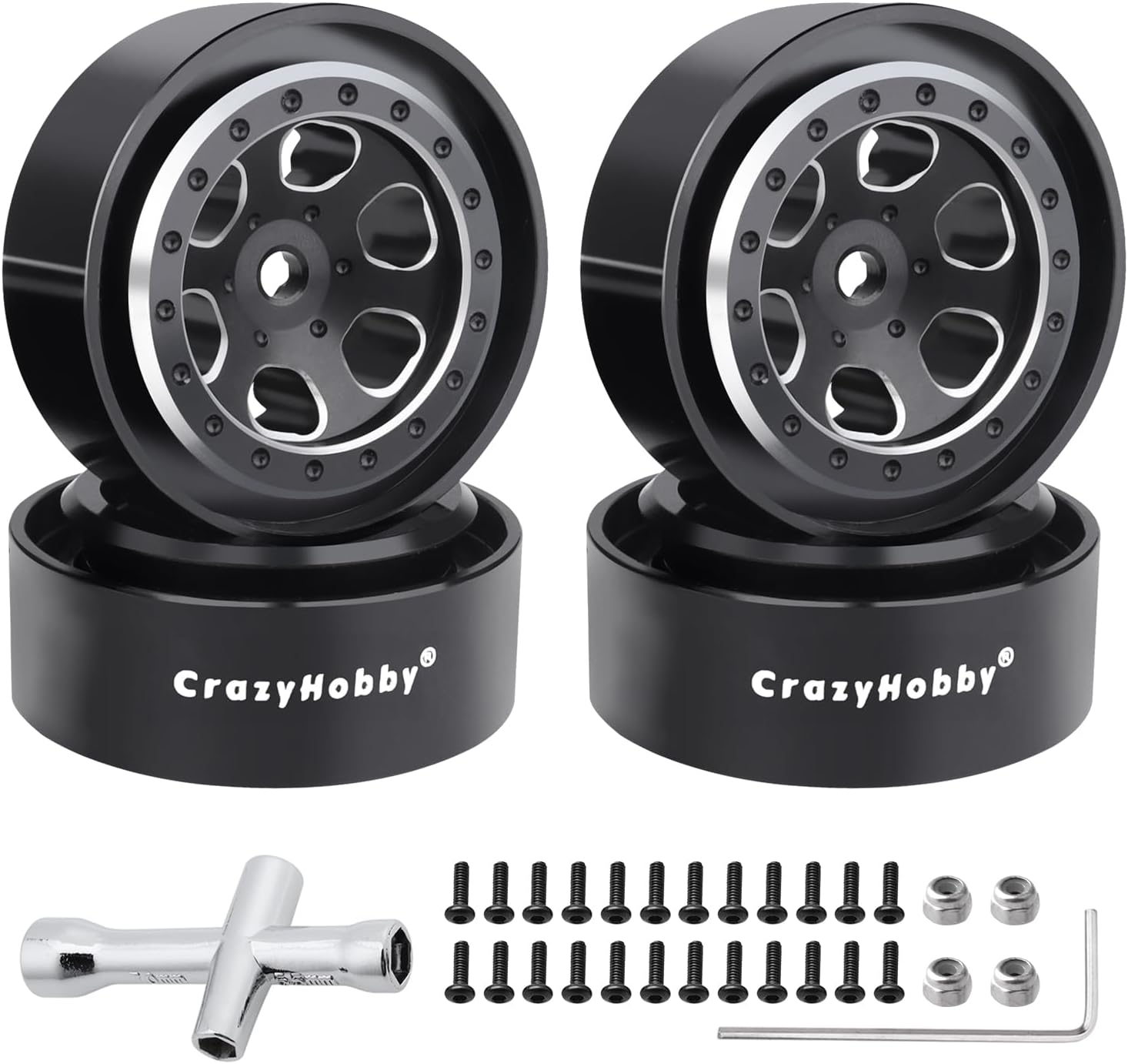 1.1" Beadlock Wheels Aluminium Rims for Traxxas TRX4M Axial SCX24 Bronco C10 JLU Deadbolt FCX2 1/18 1/24 RC Crawler Car Upgrade Parts
