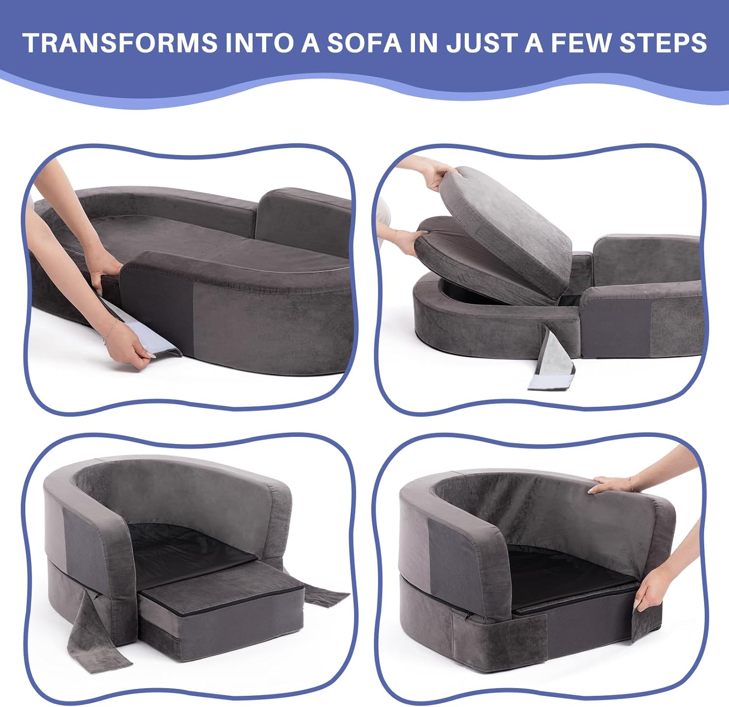 Portable Toddler Travel Bed, Baby Floor Chair, 2-in-1 Foldable Toddler Bed for Family Travel, Vacation