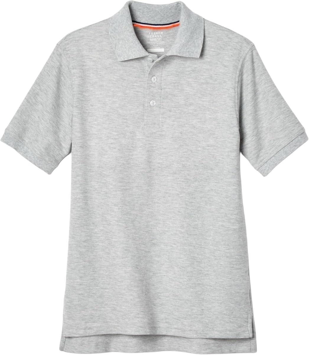 Polo de piqué para niños French Toast (Standard & Husky) | Top de polo uniforme para niños y niñas; Disponible en tallas Standard y Husky
