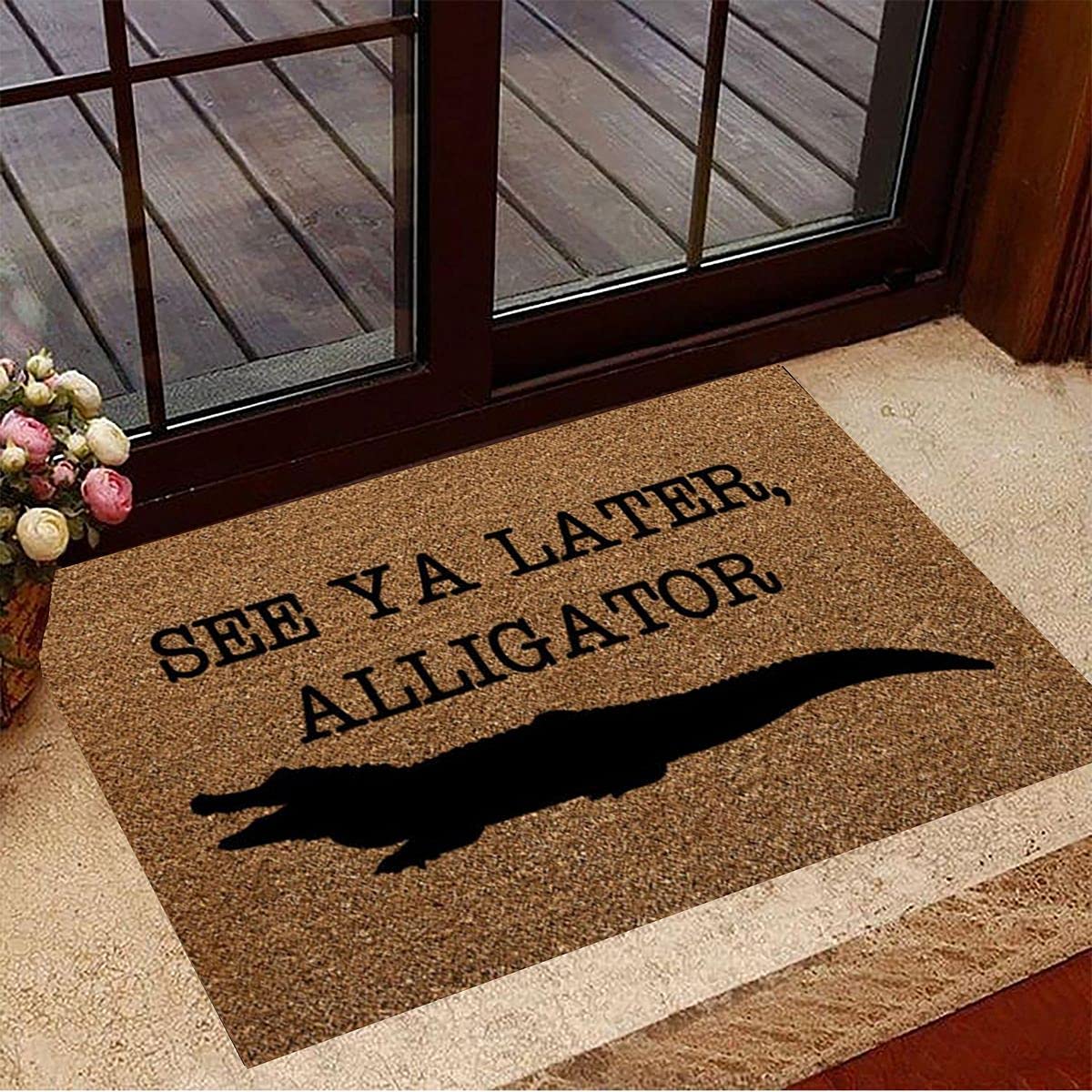 Door Mat Indoor Entrance See Ya Later Alligator Doormat Funny Doormat Sayings Gifts for New Homeowners Area Rugs Housewarming Gifts Home Decor 30"x 18"