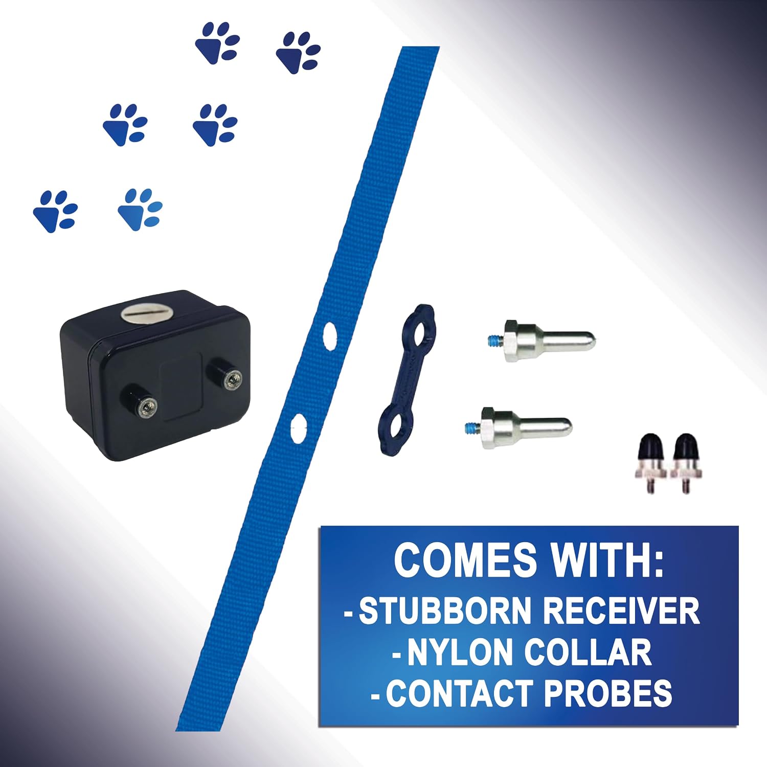 Extreme Dog Fence Stubborn/Hyper Dog Add-On Receiver Collar 9 Correction Levels, Waterproof, Large & Medium Contacts Included for Strong-Willed Dogs 20–220 lbs