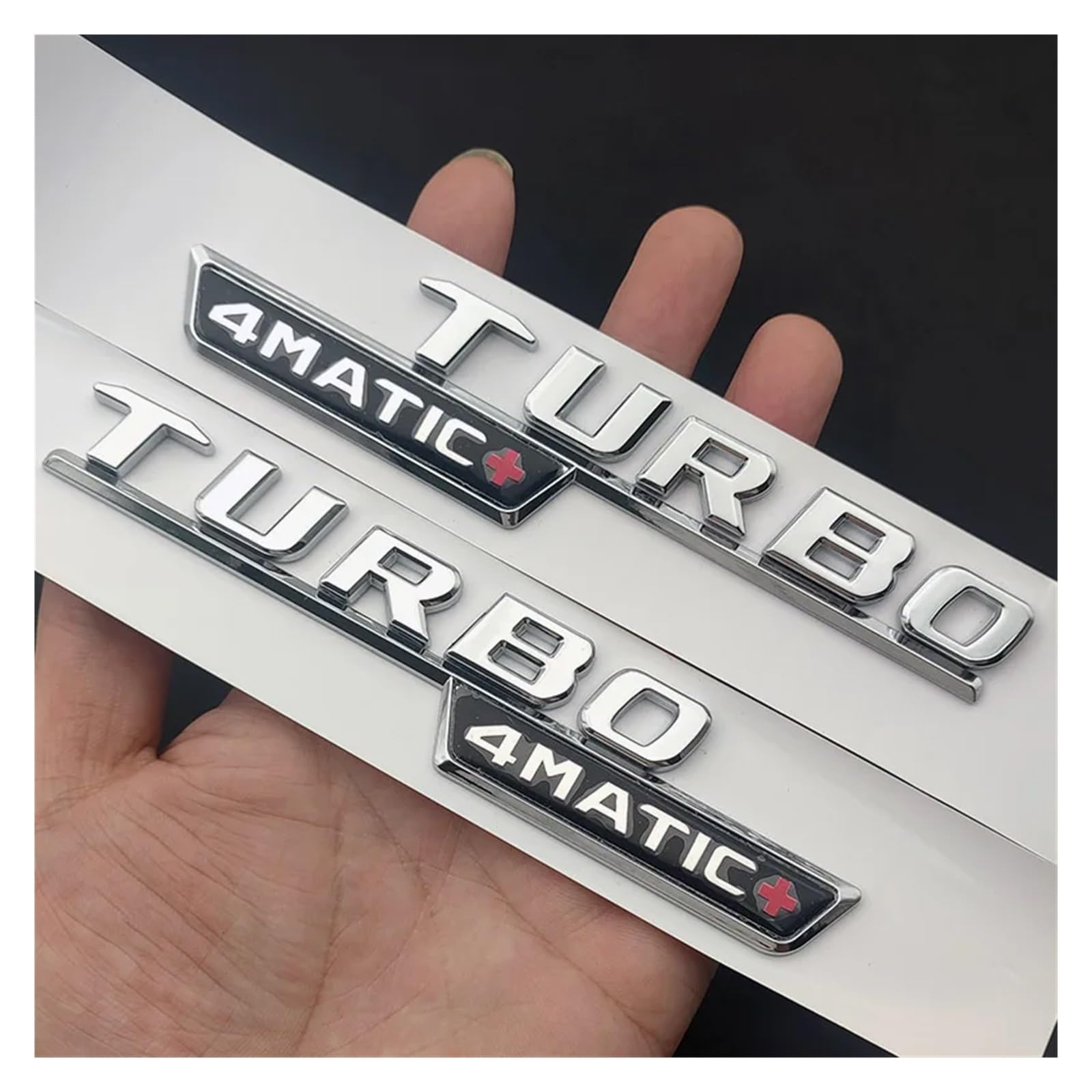 yzw6688 3D ABS Nero Logo Turbo 4MATIC Emblema Parafango Auto Distintivo Turbo 4matic Adesivo Compatibile con C117 W205 W204 W213 W212 Accessori (Color : Glossy Black 2pcs)