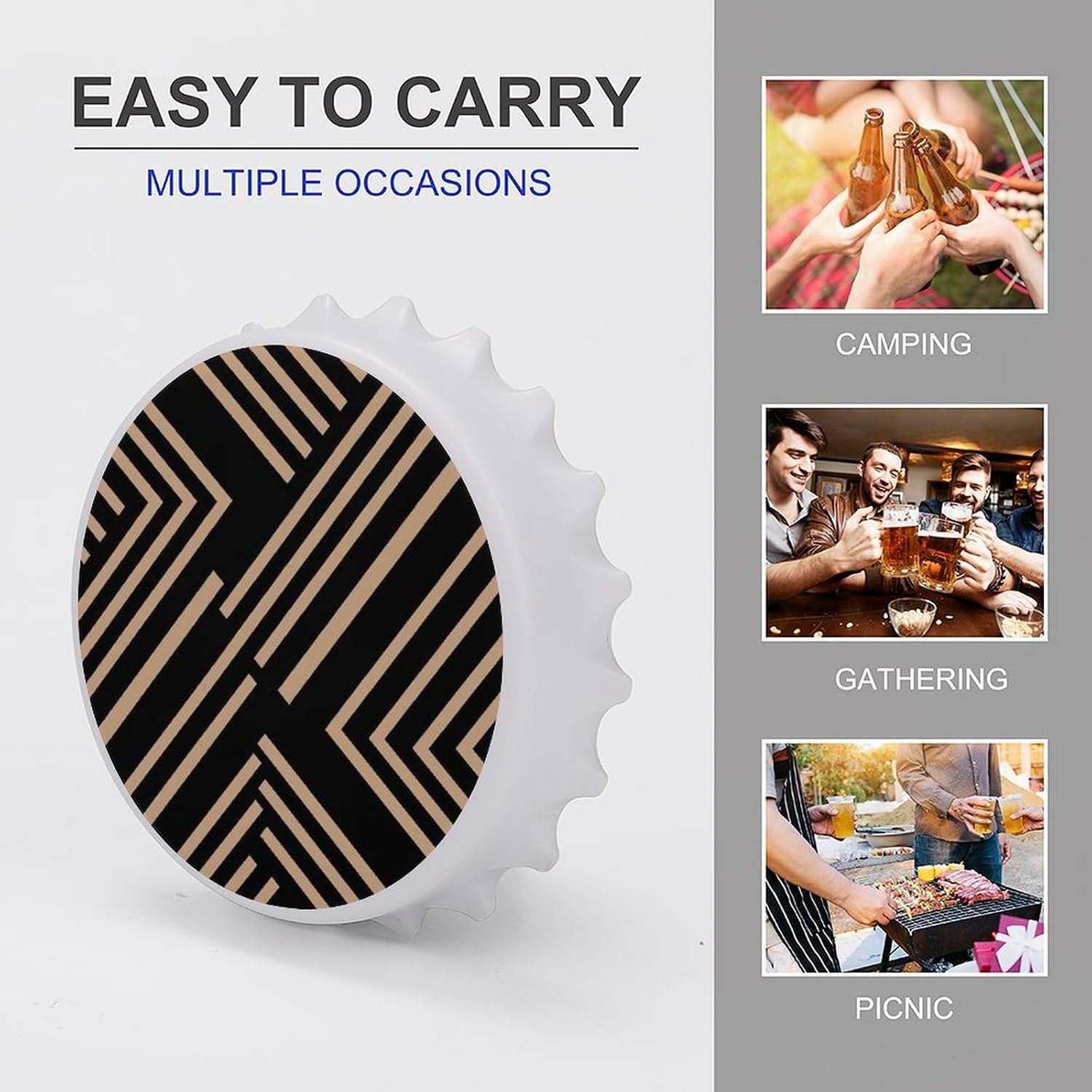2-in-1 Magnetic Bottle Opener & Refrigerator Magnet - Funny Kitchen Tool Cute Fridge Magnets Light Beige Style Beer Bottle Opener for Kitchen, Bar, Office, Gift image 5
