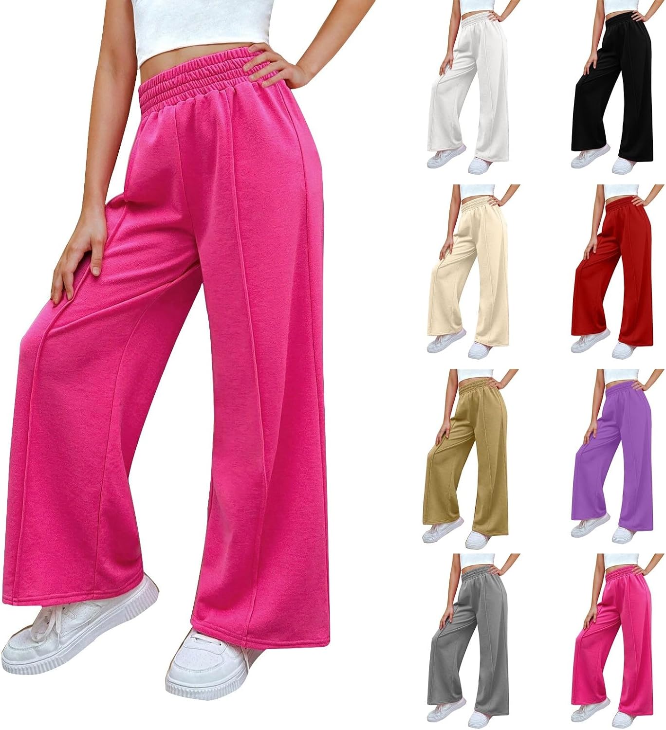 Girls Wide Leg Sweatpants Kids Baggy Casual Elastic Waist Track Sweat Pants with Pockets Y2K Streetwear 5 to 16 Years