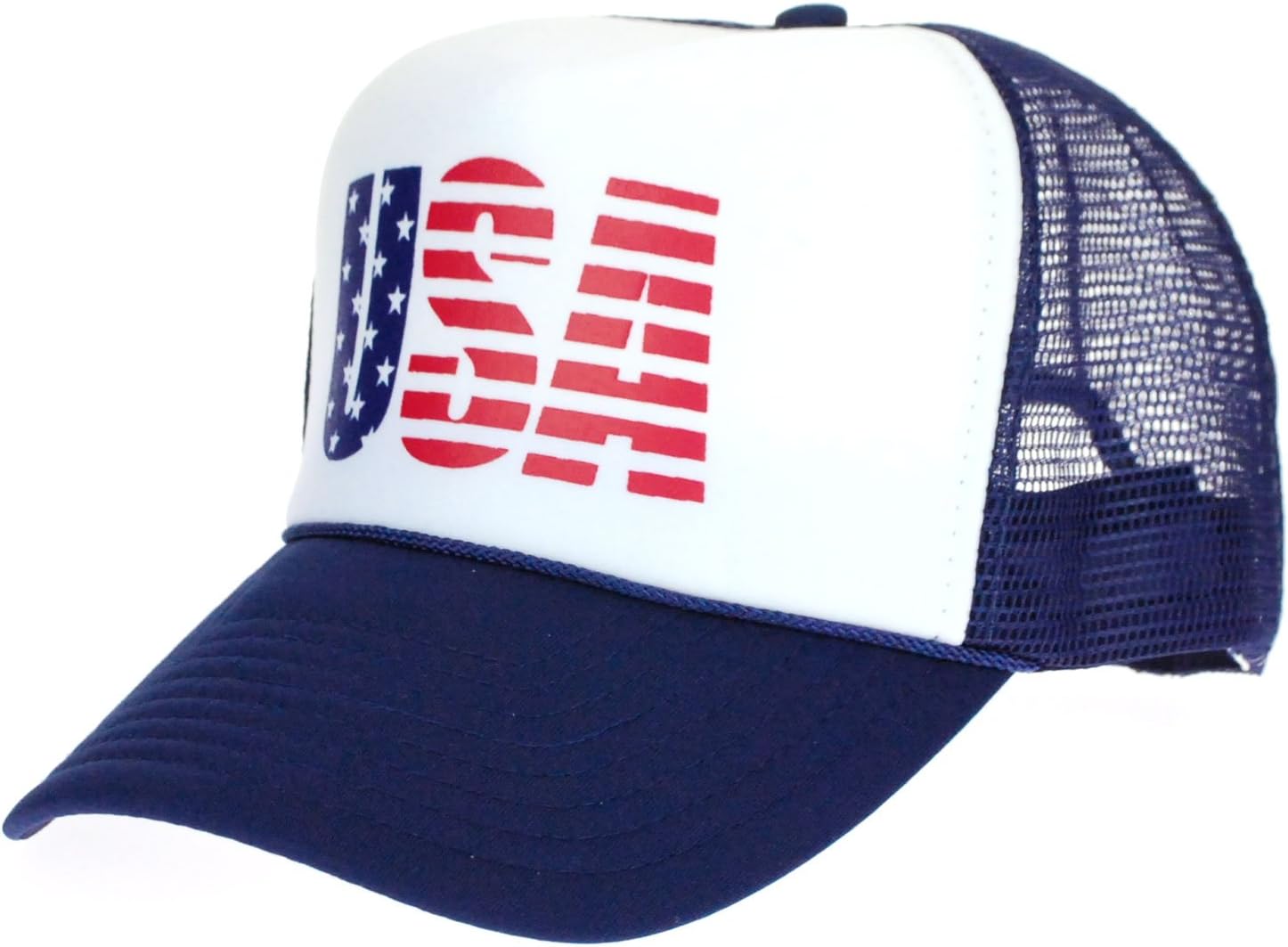 American Flag Patriotic USA Classic 5 Panel Mesh Snap Back Trucker Hat