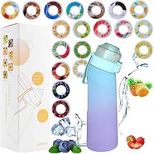 Water Taste Changing Water Bottle Fruit Fragrance Water Bottle Taste Changing Water Bottle 650ml with 19 Flavor Pods BPA Free Sports 0 Sugar Calorie Air Water Up Bottle for Fitness Yoga