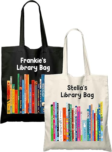 Personalized Library Tote Bag - Custom Name Book Bag, Reading Canvas Tote Bag, Bookworm Cotton Tote Bag