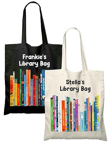 Personalized Library Tote Bag - Custom Name Book Bag, Reading Canvas Tote Bag, Bookworm Cotton Tote Bag