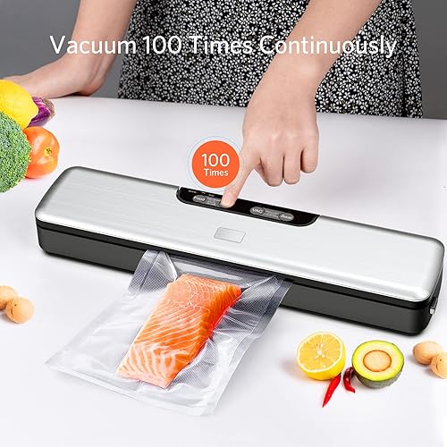 Miniatura 6 de Sellador al vacío máquina selladora al vacío mejorada con opciones automáticas y manuales para almacenamiento de alimentos, sellador al vacío de
