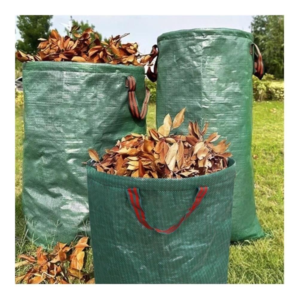 Sacco for rifiuti pieghevole da giardino con coperchio, pattumiera riutilizzabile for raccolta foglie da 125-500 litri(500L 80X100CM)