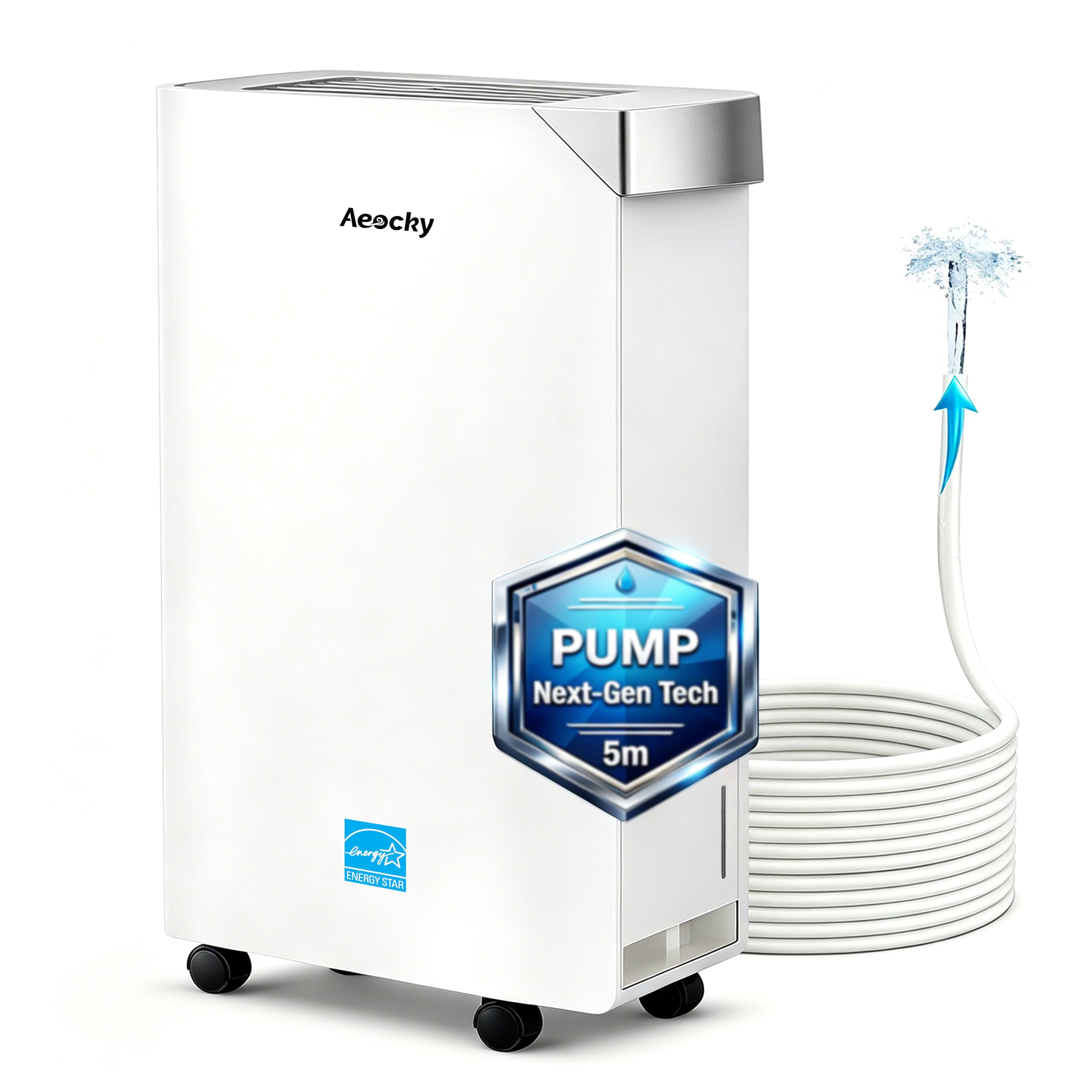 Photo 1 of AEOCKY 5500 Sq.Ft Energy Star Most Efficient 2024 Dehumidifier with Pump, Max 105 Pint/Day Smart Compressor Dehumidifier with Drain Hose, Intelligent Humidistat,for Basement,Bedroom,Home,Bathroom