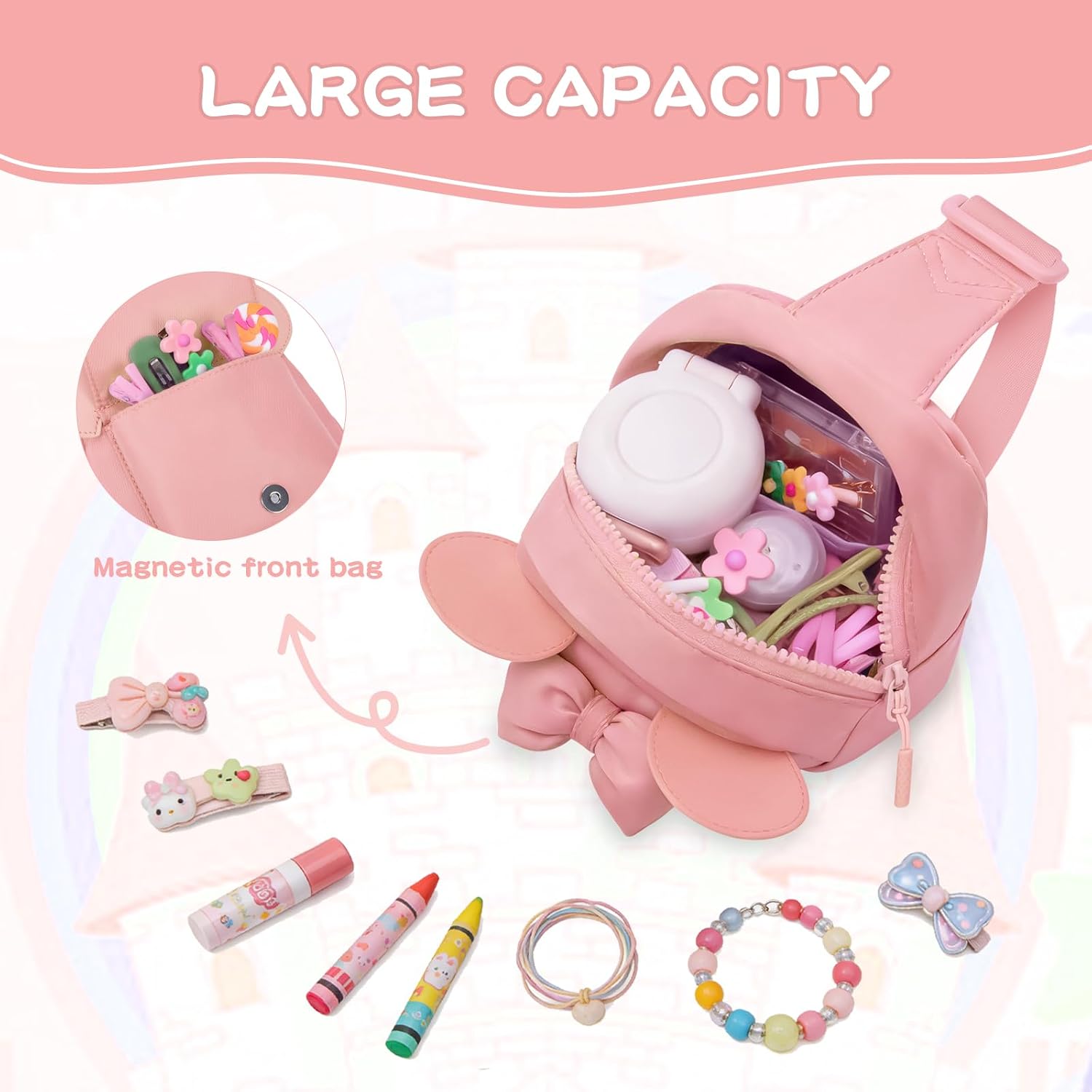Viverte Birthday Gifts for Girl Fanny Packs Gifts Trendy Personalized Initial Sling Bag Cute Crossbody Bag for Girls for Travel(Light Pink-L) image 3