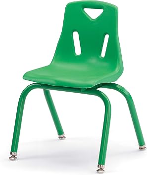 Berries Jonti-Craft 8124JC1119 Stacking Chair with Powder-Coated Legs, 14" Height, Green