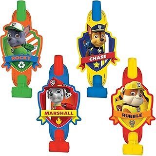 Paw Patrol Multicolor Party Blowouts - 5", 8 Pieces - Perfect Birthday Party Favors for Kids