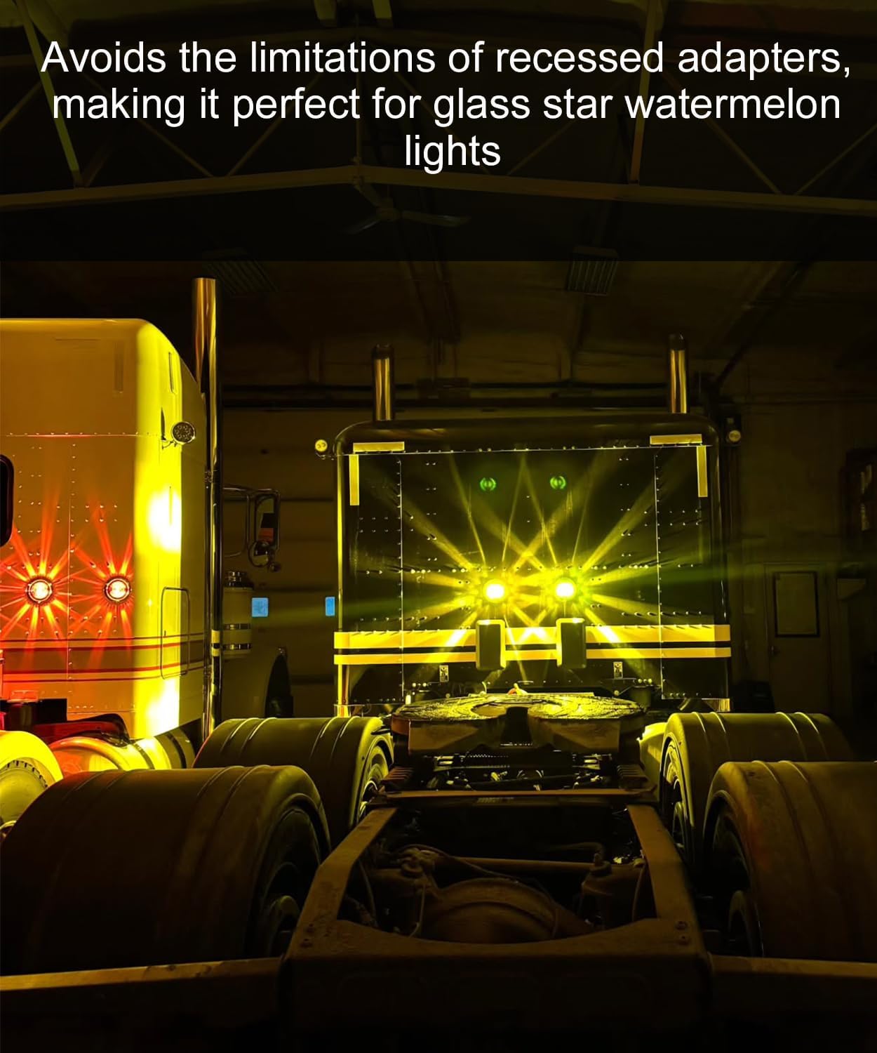 Flush Mount Watermelon Light Bunk Plate Adapter,Stainless Steel Round Marker Lights Bezel, Mounting Bracket, 2 Pack,Light Not Include
