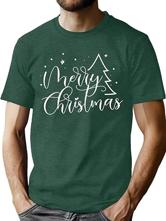 Christmas Shirts Mens The Most Wonderful Time of The Year Tee | Christmas Tree Short Sleeve Tee Top, Soft Fabric, Comfortable Fit, Perfect for Christmas Vacation, Party, Daily Wear