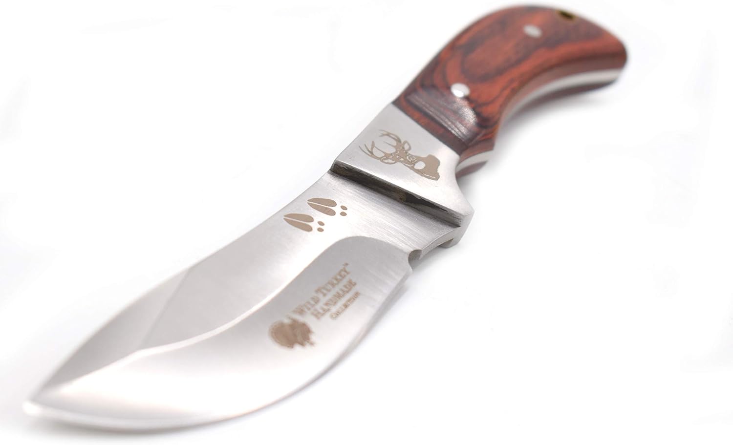 8-Inches Deer Fixed Blade Hunting Outdoor Knife Wooden Handle