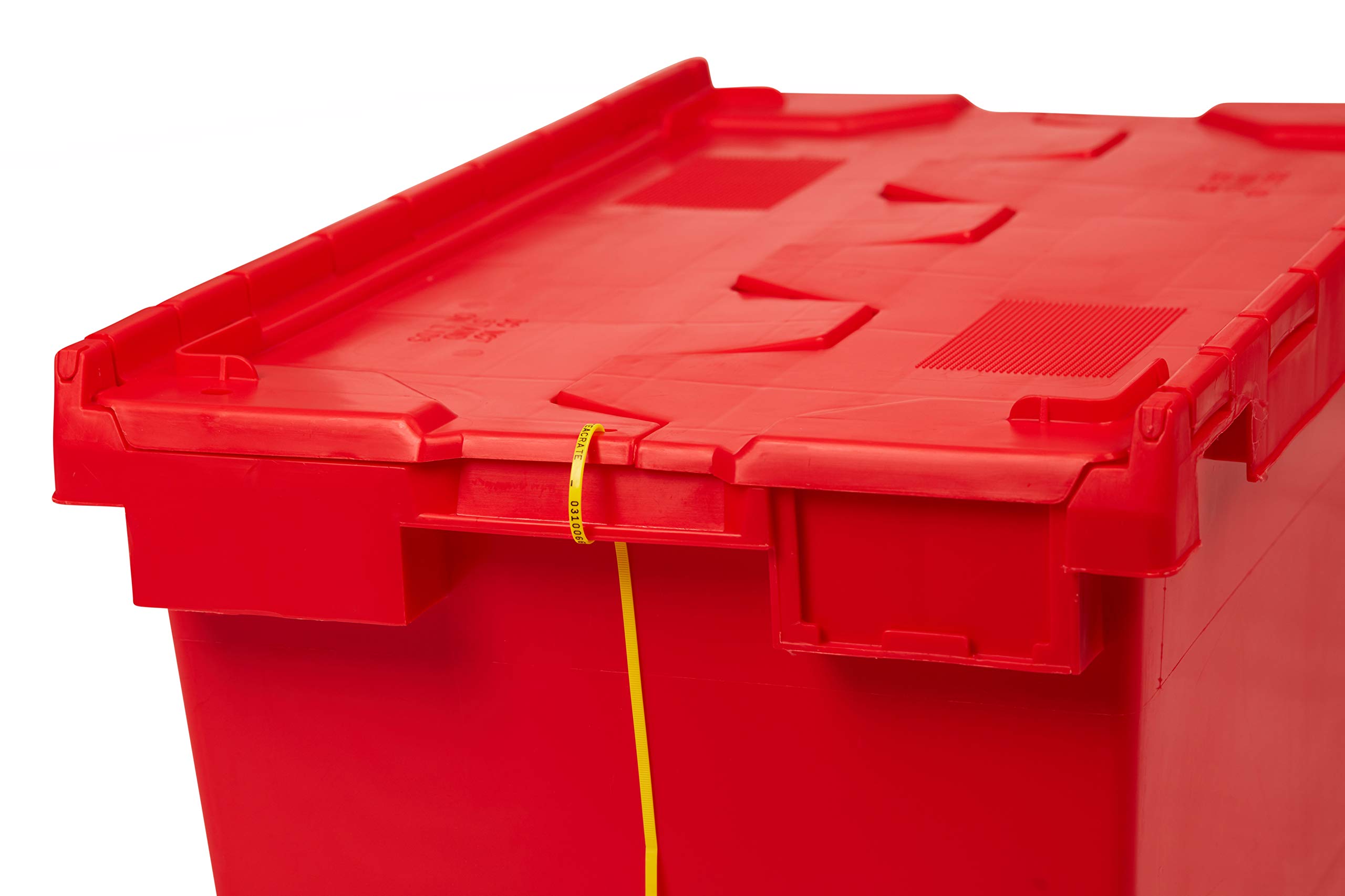 5x New 80 Litre Red (Not Recycled) Plastic Storage Boxes Crates Totes