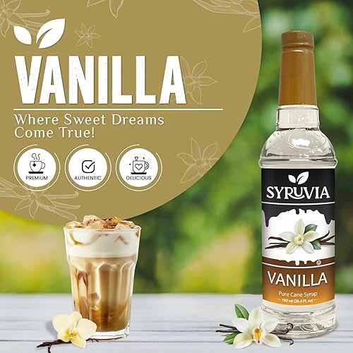 Miniatura 3 de Syruvia Jarabe de vainilla para café, jarabe de café con sabor a vainilla de 25.4 onzas líquidas