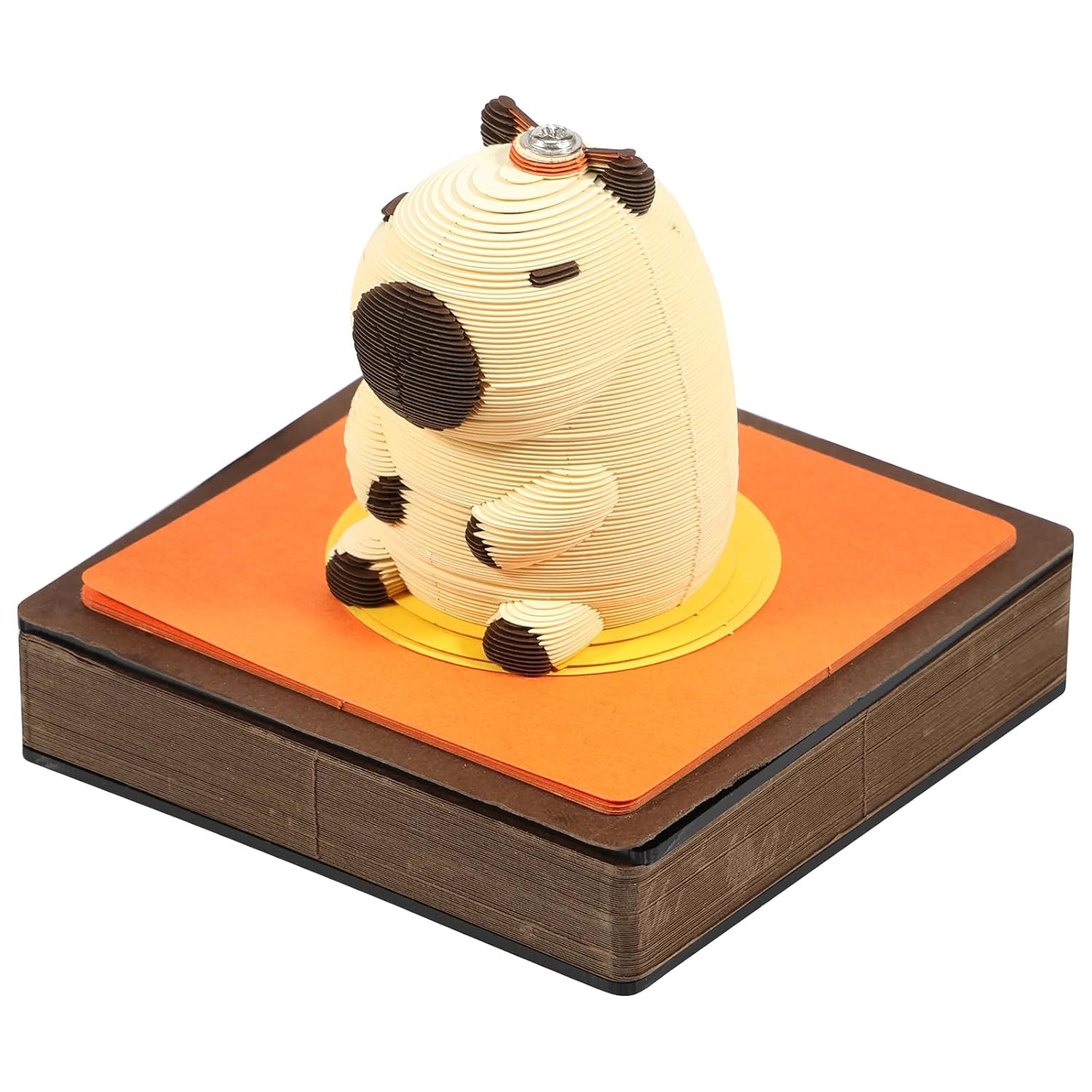 ZJRDYYK 3D Memo Pad Art Sticky Notes, Capibara 3D Memo Pad Paper Carving Art, Paper Carving Sticky Note with LED Light and Acrylic Dust Cover for Office Desktop Decor