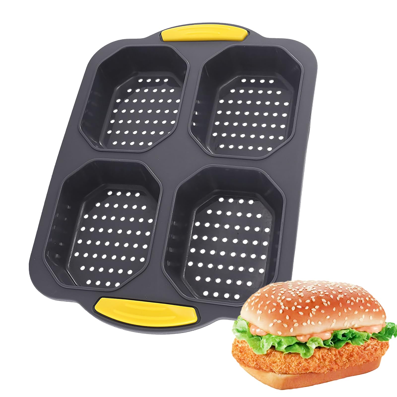 Moule à Hamburger En Silicone - Moule à Chignon - Anti-adhésif - Pour Faire Des Chignons - Feuilles De Cuisson En Maille