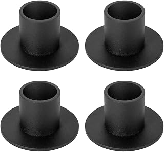 4 Pack Matte Black Retro Candlestick Holders - Farmhouse Taper Candle Stands for Weddings, Parties, Home Decor & Housewarming Gifts