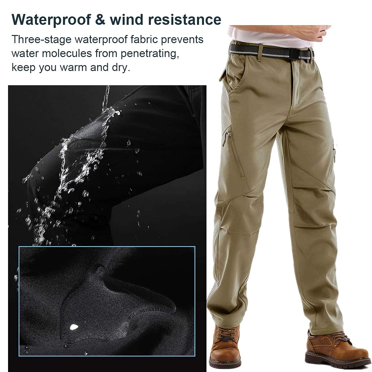Jessie Kidden Mens Waterproof Hiking Pants, Outdoor Snow