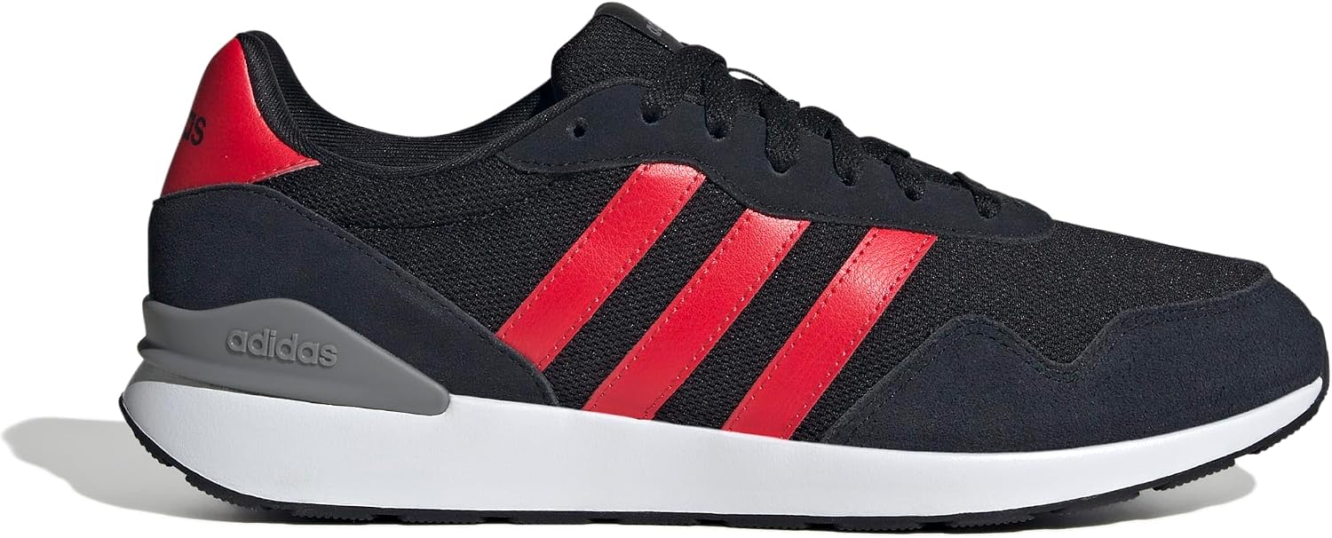 Adidas Men's Run 60s 4.0 Shoes 44 2/3 EU Core Black Pure Ruby Grey Three