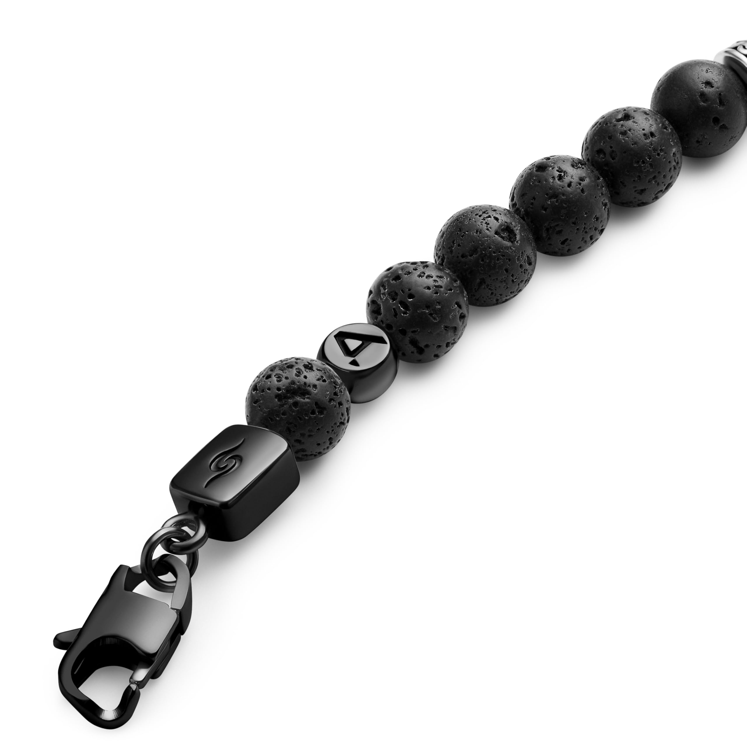 Arkai by Trendhim Perlenarmband Herren | Steinarmband mit Natursteinen, Edelstahl Totenkopf & Messingkarabiner | Männer Schmuck im Dänischen Design