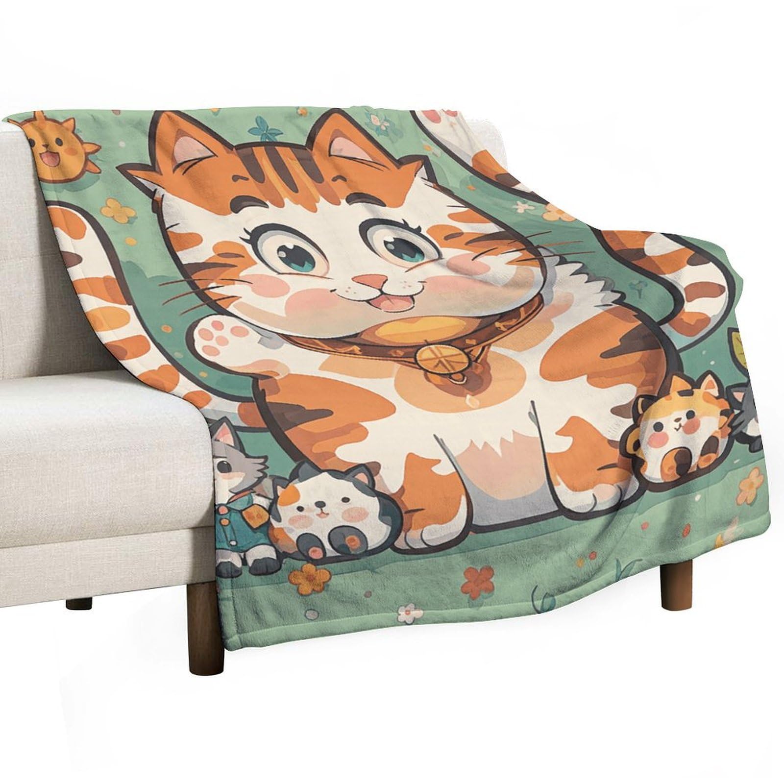 Couverture flanelle motifs chats : douceur et déco de lit enfant