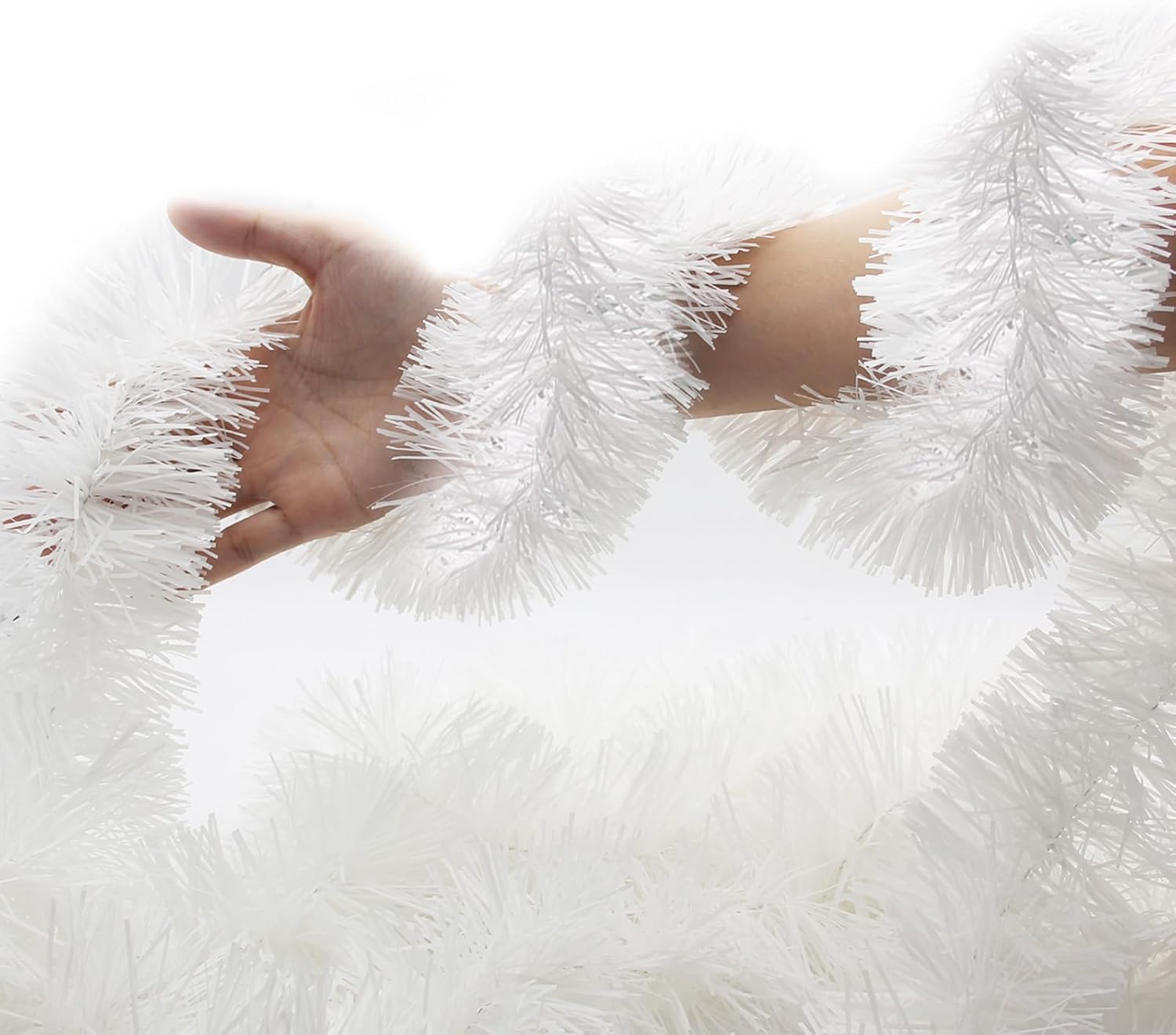 similar product 60 Feet White Christmas Tinsel Garland for Tree, Ornament Glitter Twist for Wedding Birthday Party Decorations Indoor & Outdoor