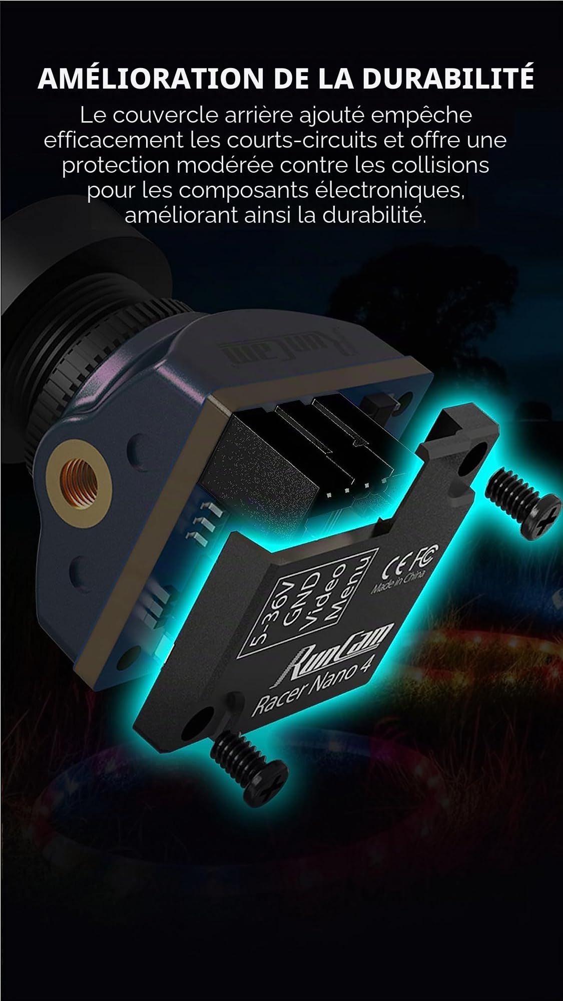 RunCam Racer Nano 4 FPV Caméra étanche 1200TVL toutes saisons pour FPV Racing Drone