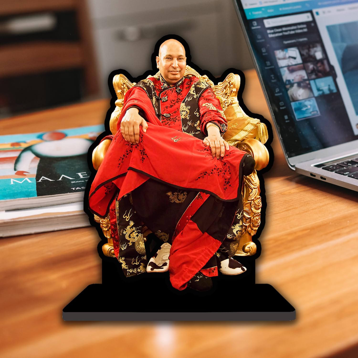 pnf® Wooden showpiece Item for Table Decor for Office Desk Home