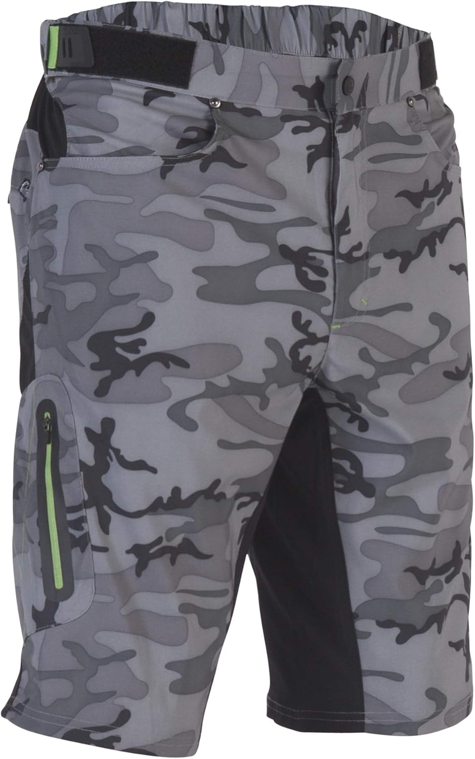 Zoic Mens Ether Camo Mountain Bike MTB Cycle Riding Short Relaxed Fit 12 inch Inseam, UPF 50+