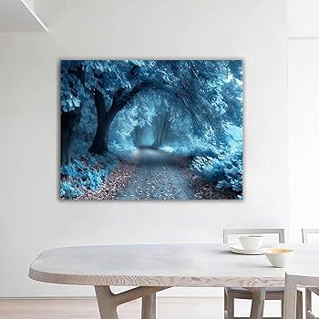 絵画・風景画 Amazon.co.jp: ZFXFHDR(へ楽ーツ) 森 絵画 絵 抽象的な森 絵