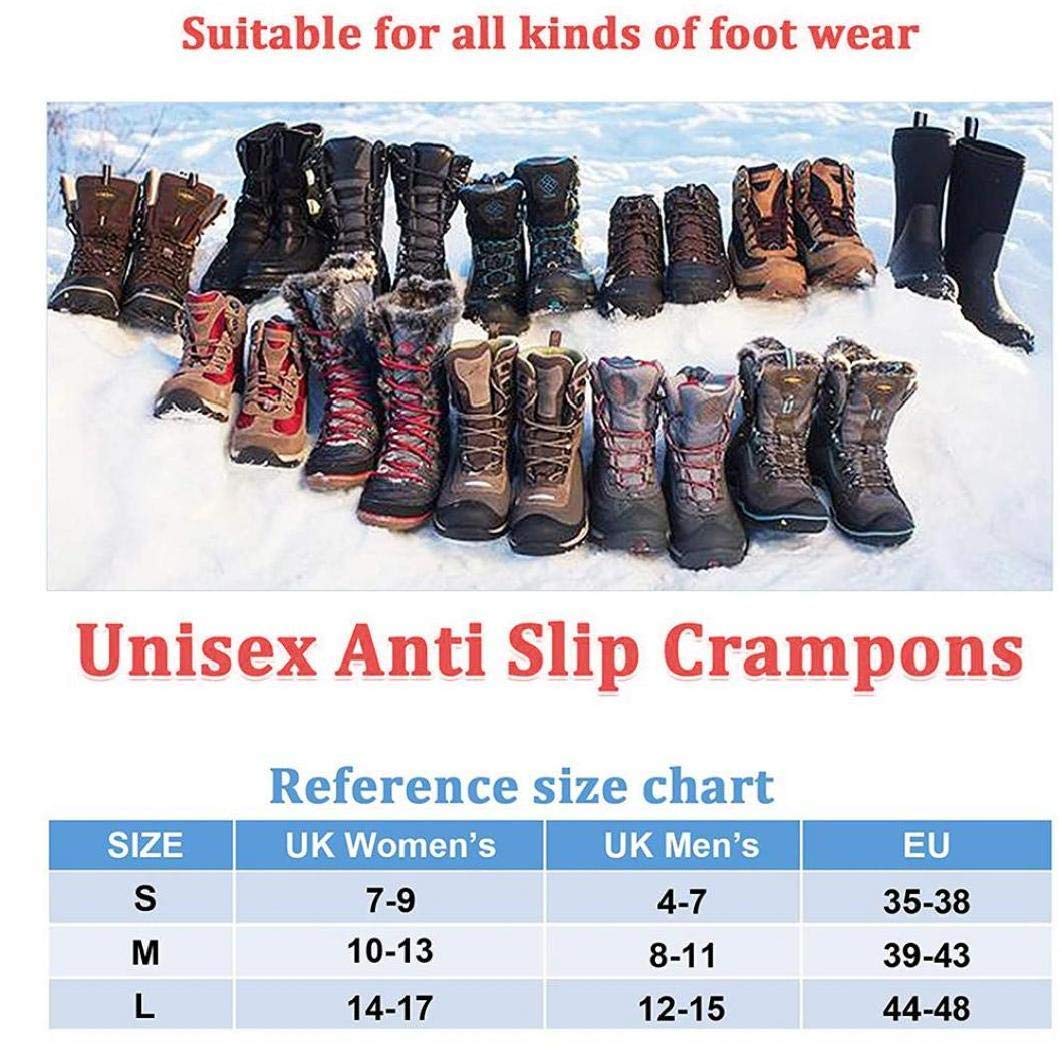 Poignées de Glace Crampons de Neige Crampons de Traction Pinces de démarrage de Chaussures Anti-dérapant 10 Crampons pour la Marche hivernale