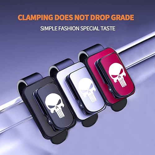 Miniatura 7 de Sodcay 1 soporte de gafas de sol de calavera para automóvil clip de metal para visera de automóvil soporte de anteojos con clip para tarjeta de