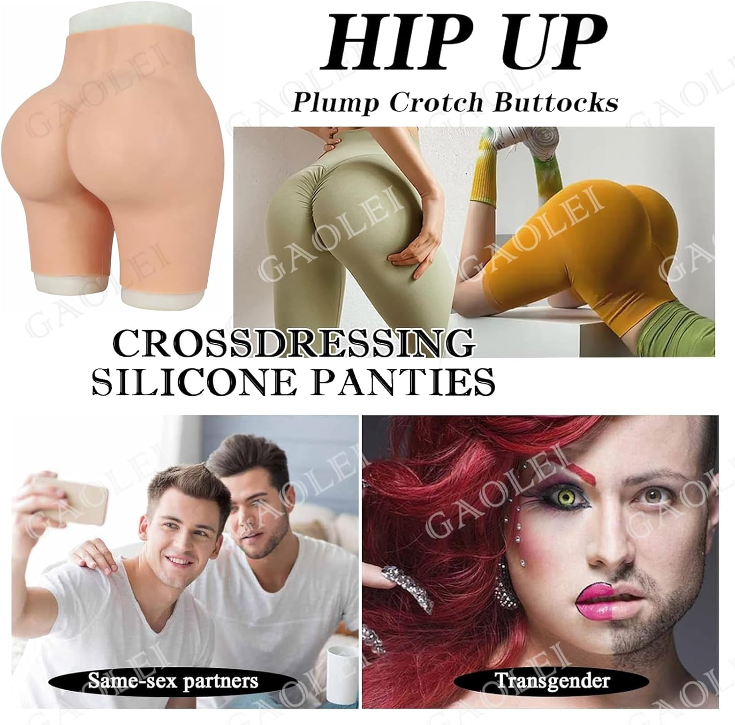 Realistic Silicone Panties Buttock Shaper Butt Control Shorts Hiding Gaff Fake Vagina Boxer Briefs for Transgender