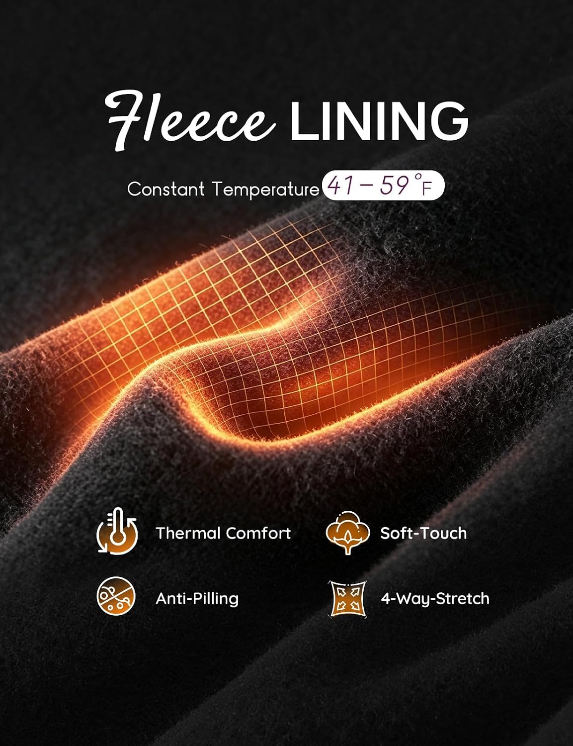 baleaf Womens Fleece Lined Pants Thermal Flare Yoga Pant Tummy Control