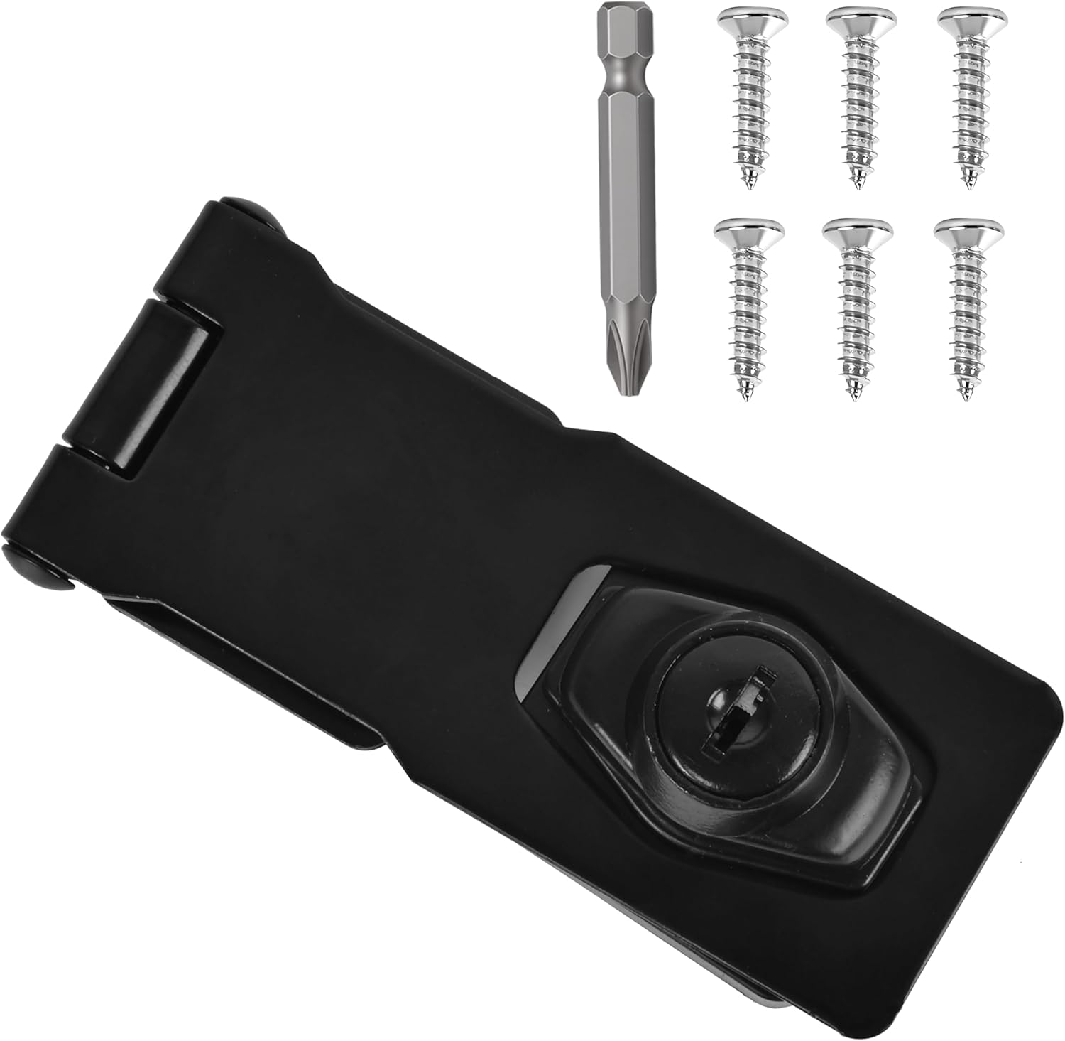 1 Pcs Door Locks Hasp Latch,4 Inch Stainless Steel Safety Packlock Clasp Hasp Lock Latch,Hasp Lock Latch for Doors,Extra Thick Brushed Finish with Screws (1 Pcs Stainless Steel, 4 inch)